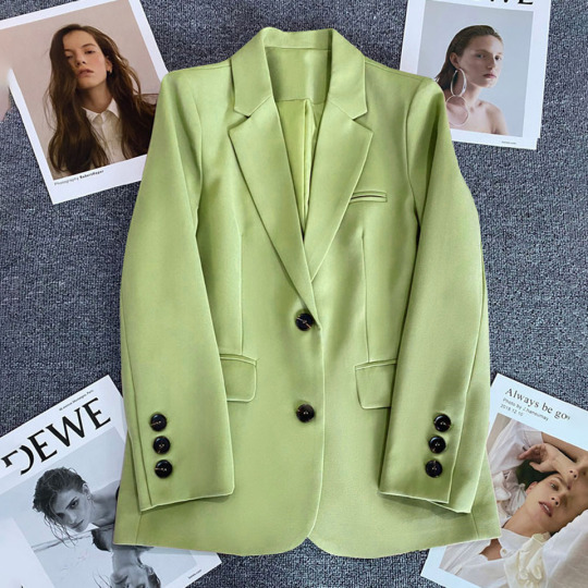 Women's Elegant Single-Button Blazer - Long Sleeve Office Jacket