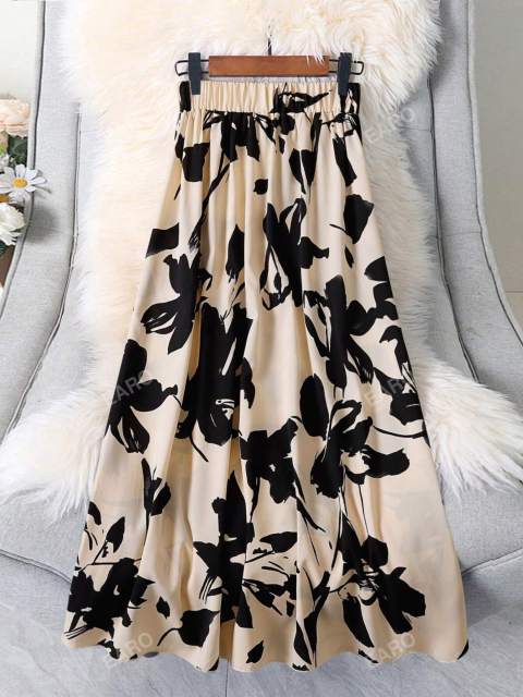 Women's Summer Casual Printed Floral Long Skirt