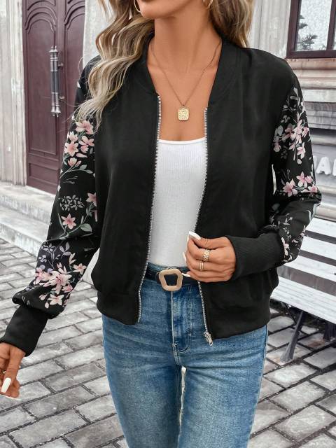 Leopard Print Patchwork Jacket for Women - Long Sleeve Office Wear Set