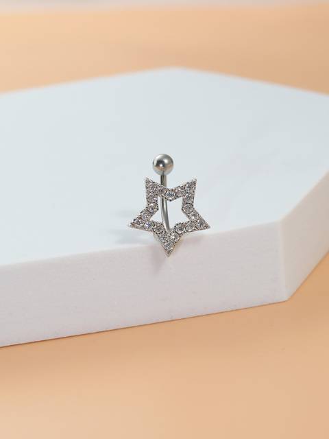 Perfect Piercing Cubic Zirconia Star Decor Navel Belly Ring Copper Rainbow Magnetic Septum Piercing Jewelry
