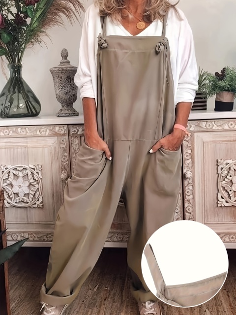 Women’s Solid Color Pocket Jumpsuit
