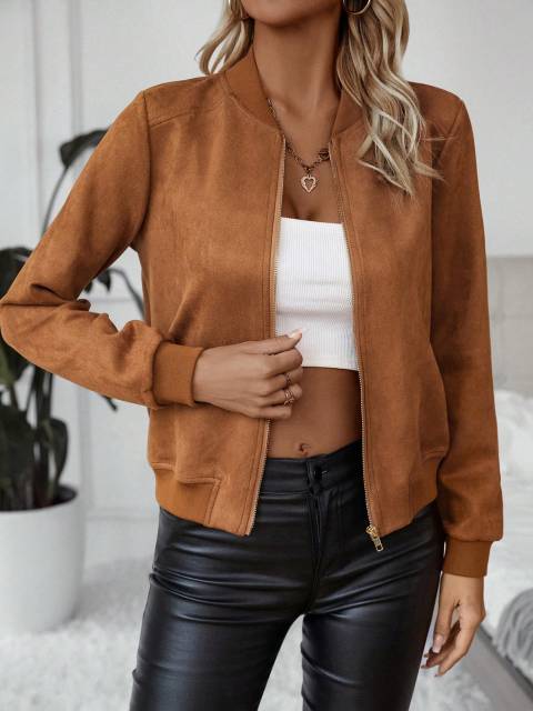 Zip Up Bomber Jacket