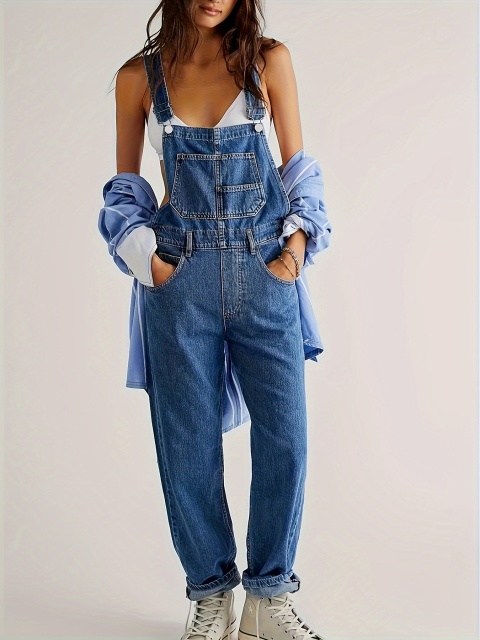 Stylish Relaxed Fit Denim Jumpsuit
