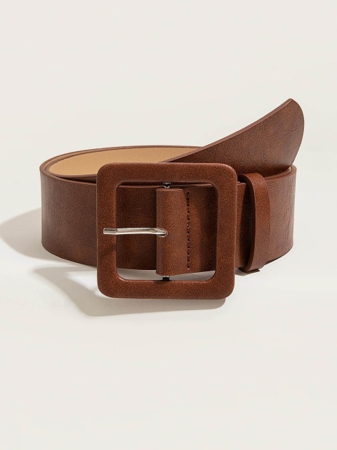 1pc Stylish Women Solid Fashion PU Buckle Belt For Dress Decoration-The Perfect Travel Accessory for Women