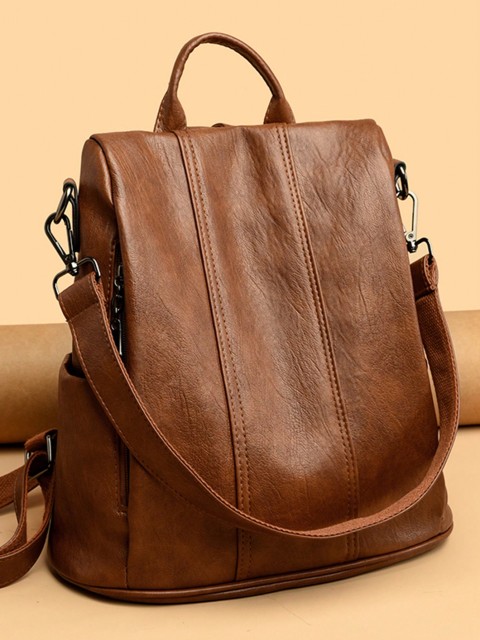 Casual Women Leather Backpack Designer Shoulder Bags - For School, College & More