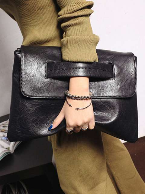 Luxury Large Black Square Bag - Elegant Vintage Mother's Day Gift