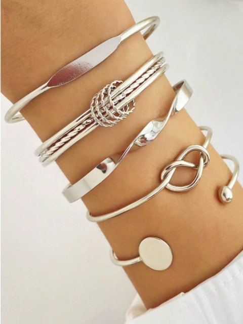 5 Pcs Metal Women's Sexy Simple Daily Bracelet Set