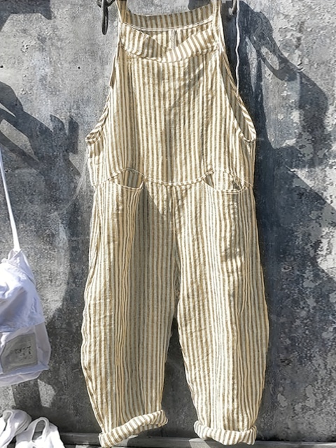 Plus Size Stripe Print Jumpsuit