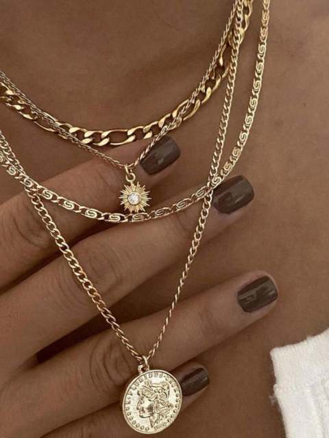 Bohemia Gold Color Multiple Styles Necklace For Women Trendy Multi-Layer Crystal Pendant Necklaces Set Jewelry Gifts