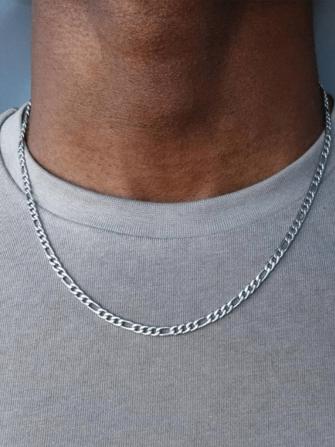 1pc 50cm Classic Non-Fading Men Curb Chain Necklace Stainless Steel Necklace For Daily Decoration