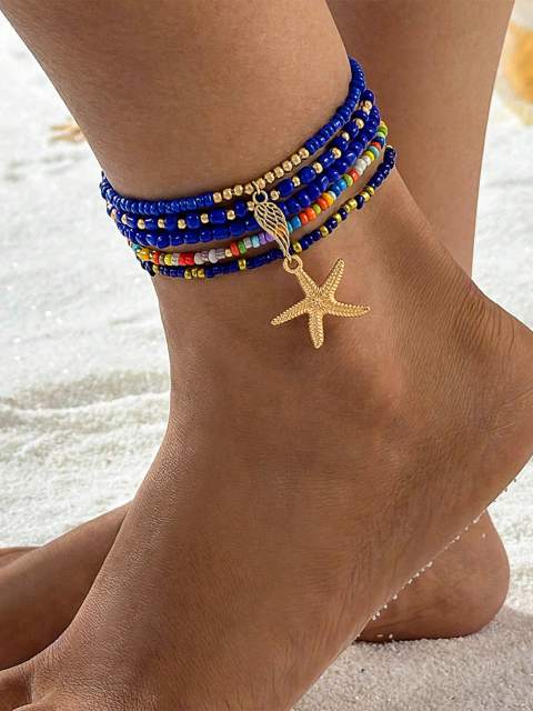 Bohemian Sea Star Wing Anklet Set