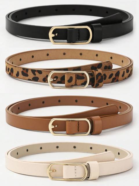 Multicolor Oval Hook Buckle Set for Women's Suit Belts