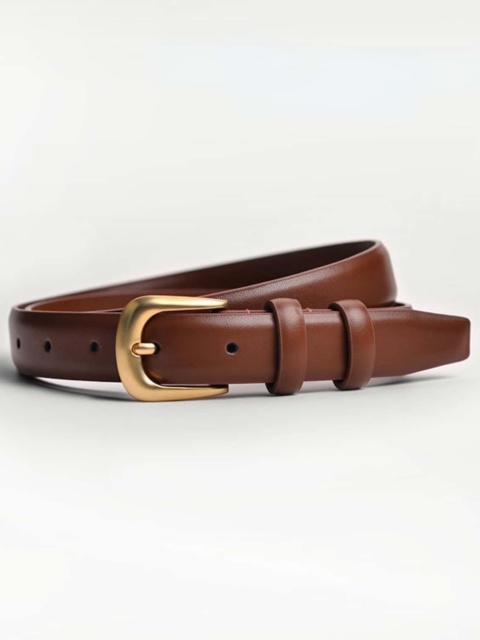 Brown PU Leather Women's Fashion Belt - Casual and Elegant Design