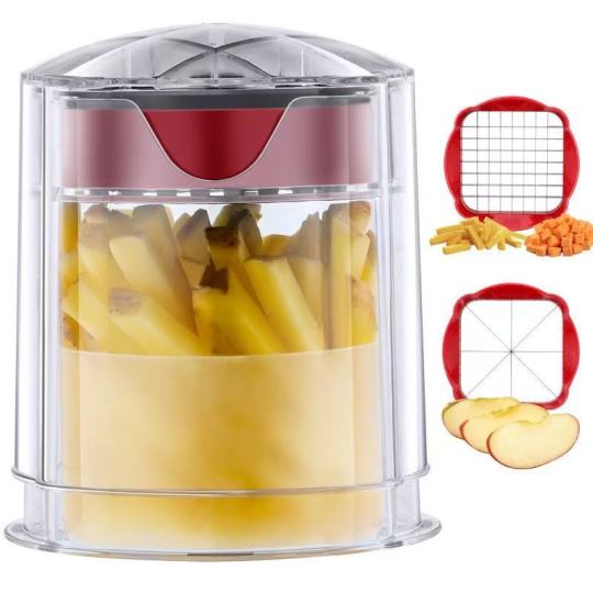 Manual Stainless Steel French Fry Cutter – Hand Press Fruit & Potato Slicer for Home Kitchen