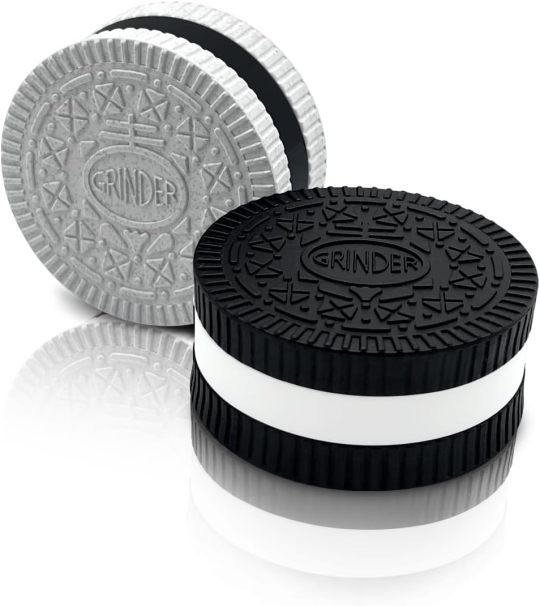 2.2 Inch Manual Grinder – Biscuit Shape Design with Strong Grip for Herbs, Spices, and Condiments (Black)