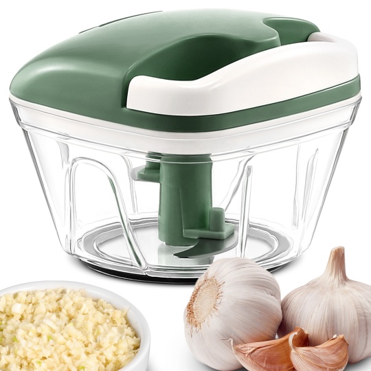 Manual Hand Pull Food Chopper – Stainless Steel Mini Vegetable & Garlic Cutter for Kitchen