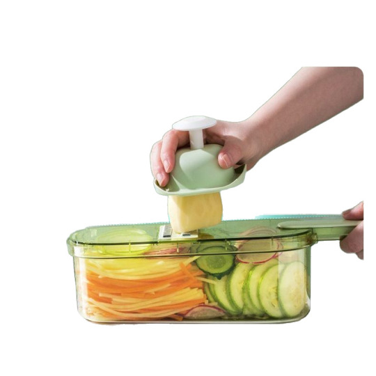 6-in-1 Household Mandoline Slicer – Multi-Function Vegetable Shredder & Cutter with Storage Bin