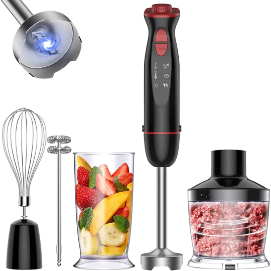1000W 12-Speed Handheld Immersion Blender Set – Multifunctional Food Processor for Baby Food, Smoothies & More
