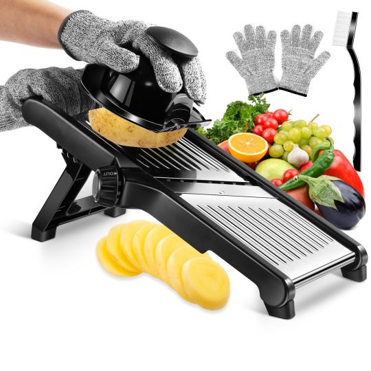 Multifunctional Stainless Steel Mandoline Vegetable Slicer & Grater – Adjustable Thickness, Durable & Foldable
