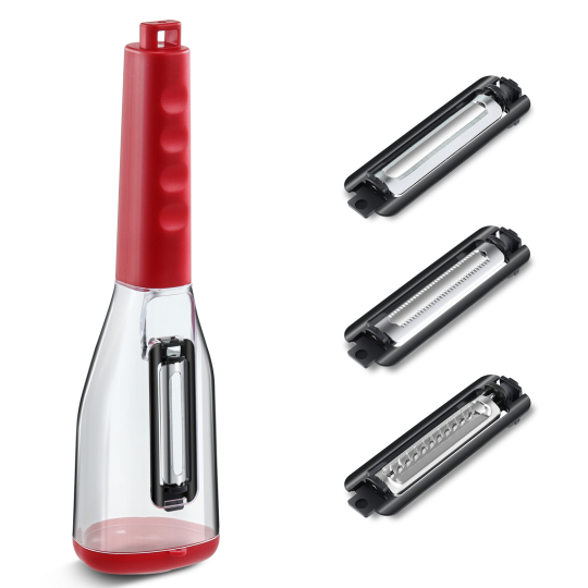 Multifunctional Manual Vegetable & Fruit Peeler with Storage Container - Easy to Clean Potato and Carrot Slicer