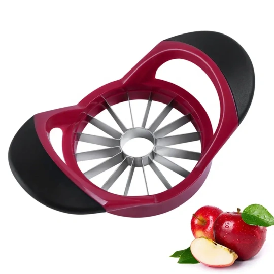 16-Blade Apple Slicer & Corer – Stainless Steel Fruit Cutter with Safety Cover