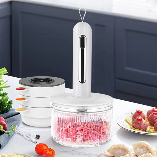 The New 1500ml Large Capacity Electric Mixer – Includes Three Seasoning Bowls That Can Crush Meat